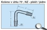 Koleno v úhlu 75°, NZ - plášť / jádro